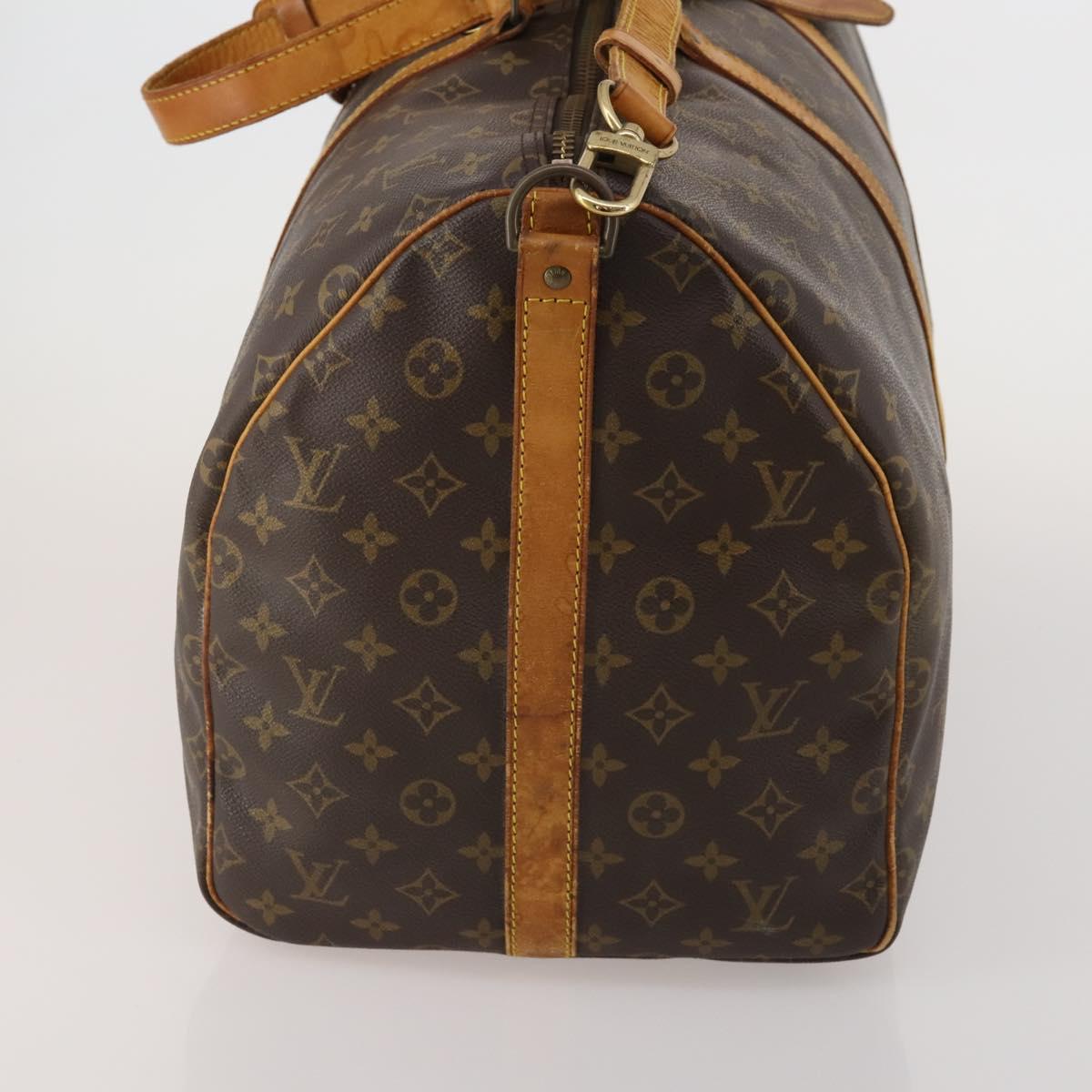 LOUIS VUITTON Monogram Keepall Bandouliere 55 Boston Bag M41414 LV Auth 192976