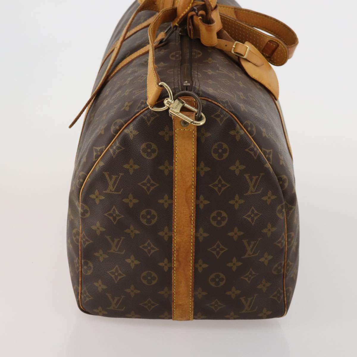 LOUIS VUITTON Monogram Keepall Bandouliere 55 Boston Bag M41414 LV Auth 192976