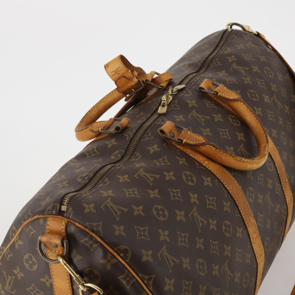 LOUIS VUITTON Monogram Keepall Bandouliere 55 Boston Bag M41414 LV Auth 192976