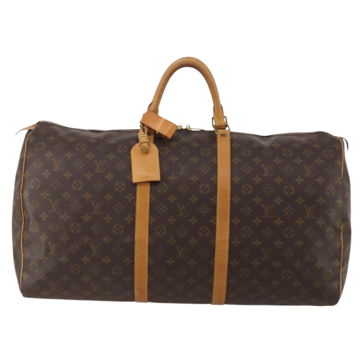 LOUIS VUITTON Monogram Keepall 60 Boston Bag M41422 LV Auth 192979