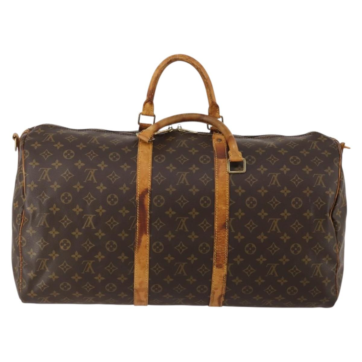 LOUIS VUITTON Monogram Keepall Bandouliere 55 Boston Bag M41414 LV Auth 192981