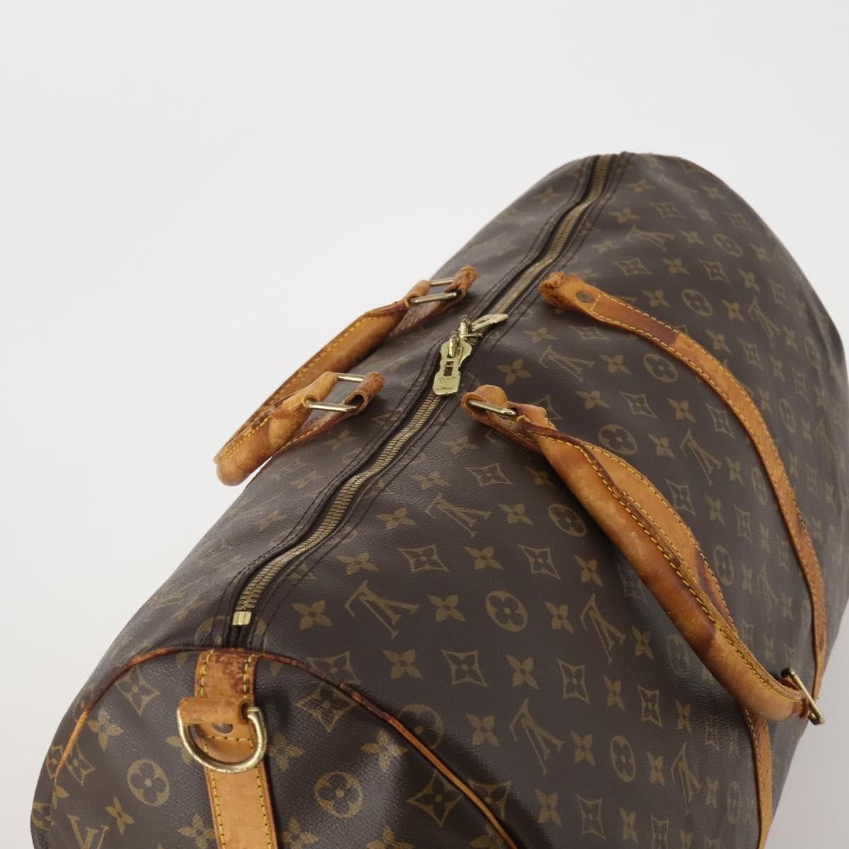 LOUIS VUITTON Monogram Keepall Bandouliere 55 Boston Bag M41414 LV Auth 192981