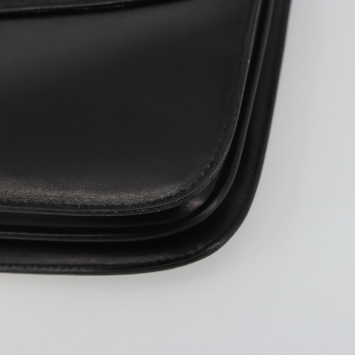 GUCCI Hand Bag Leather Black Gold 319795 Auth 192984A