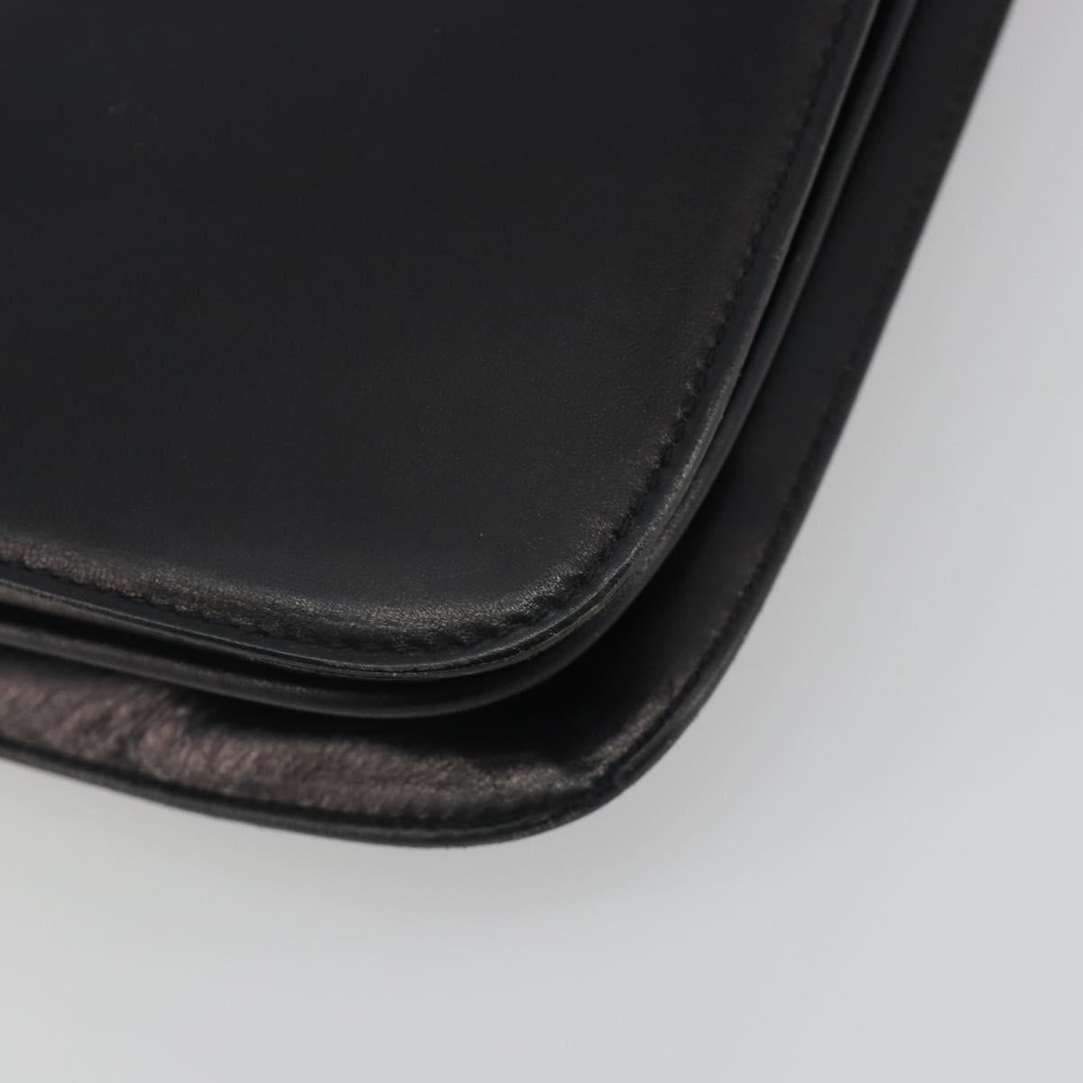 GUCCI Hand Bag Leather Black Gold 319795 Auth 192984A