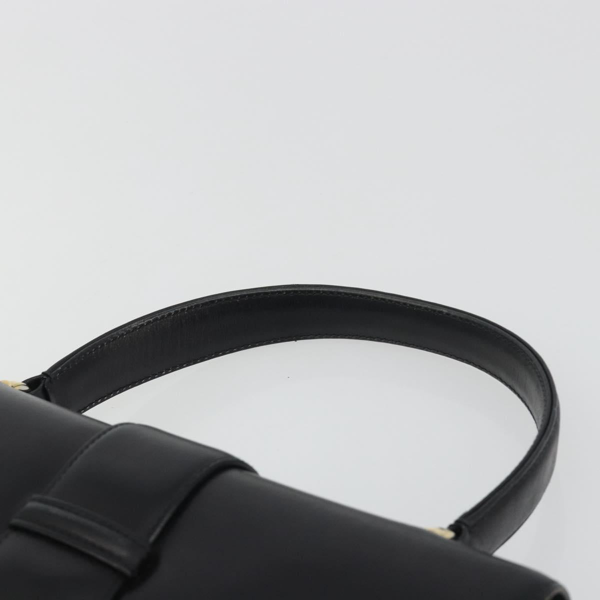 GUCCI Hand Bag Leather Black Gold 319795 Auth 192984A