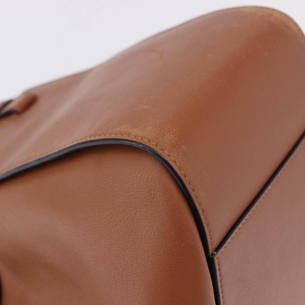 LOEWE Hammock Small Hand Bag Leather 2way Brown Silver Auth 192988A