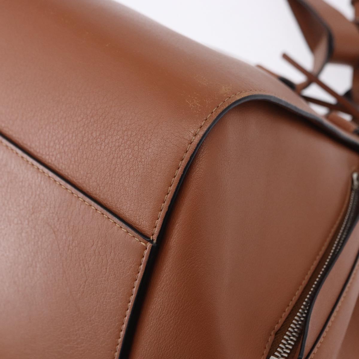 LOEWE Hammock Small Hand Bag Leather 2way Brown Silver Auth 192988A