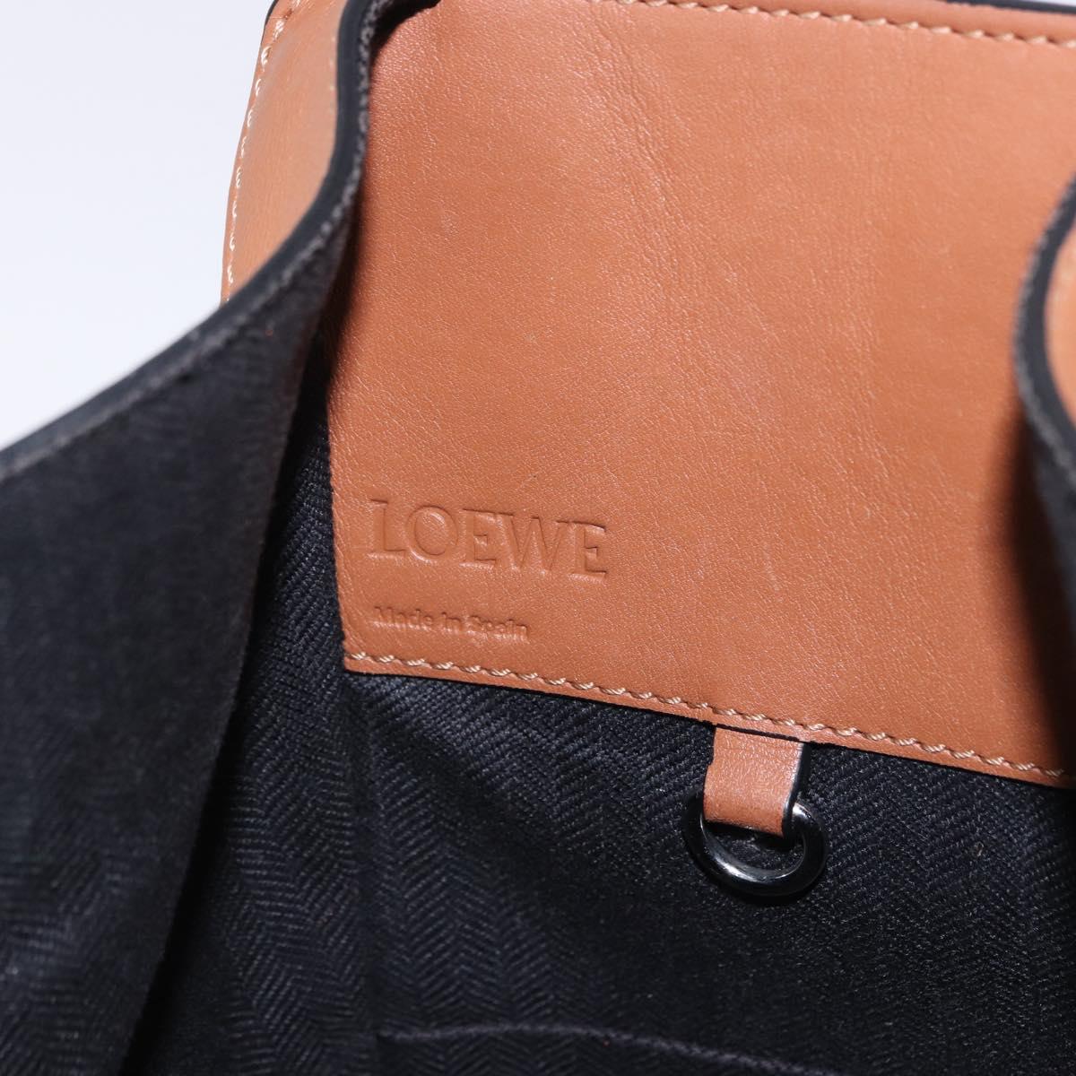 LOEWE Hammock Small Hand Bag Leather 2way Brown Silver Auth 192988A
