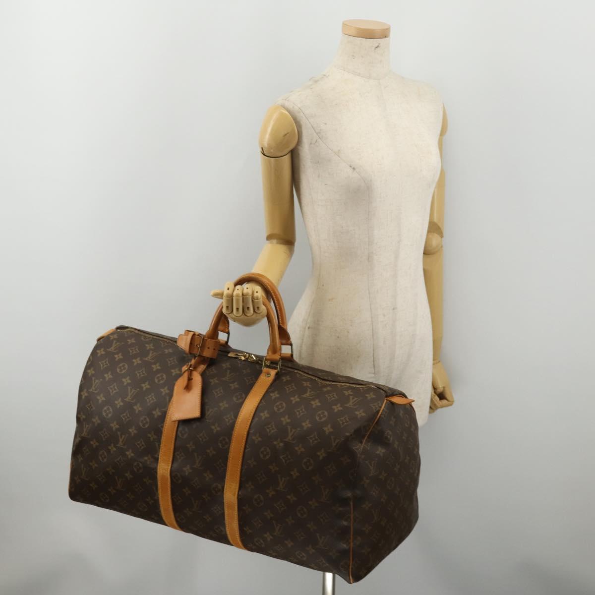LOUIS VUITTON Monogram Keepall 55 Boston Bag M41424 LV Auth 192989