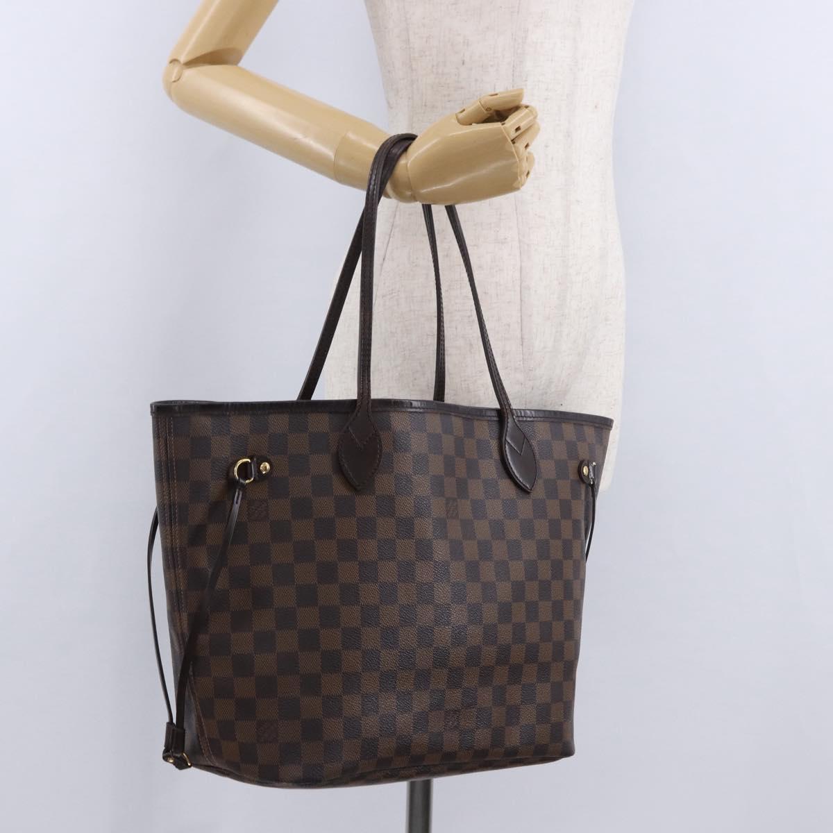LOUIS VUITTON Damier Ebene Neverfull MM Tote Bag N51105 LV Auth 192997A