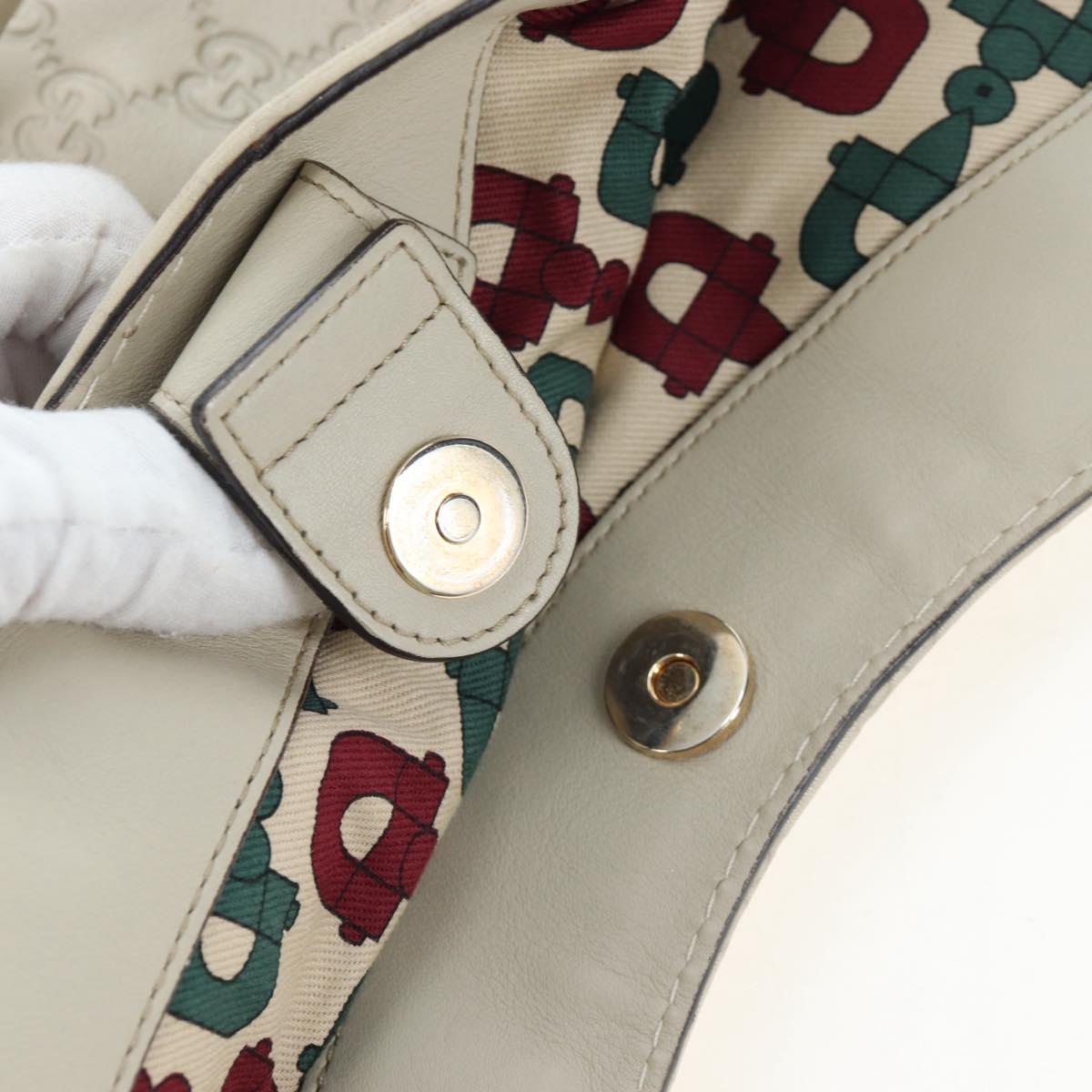 GUCCI GG Canvas Guccissima Sukey Hand Bag Leather Beige Gold 211943 Auth 192998V