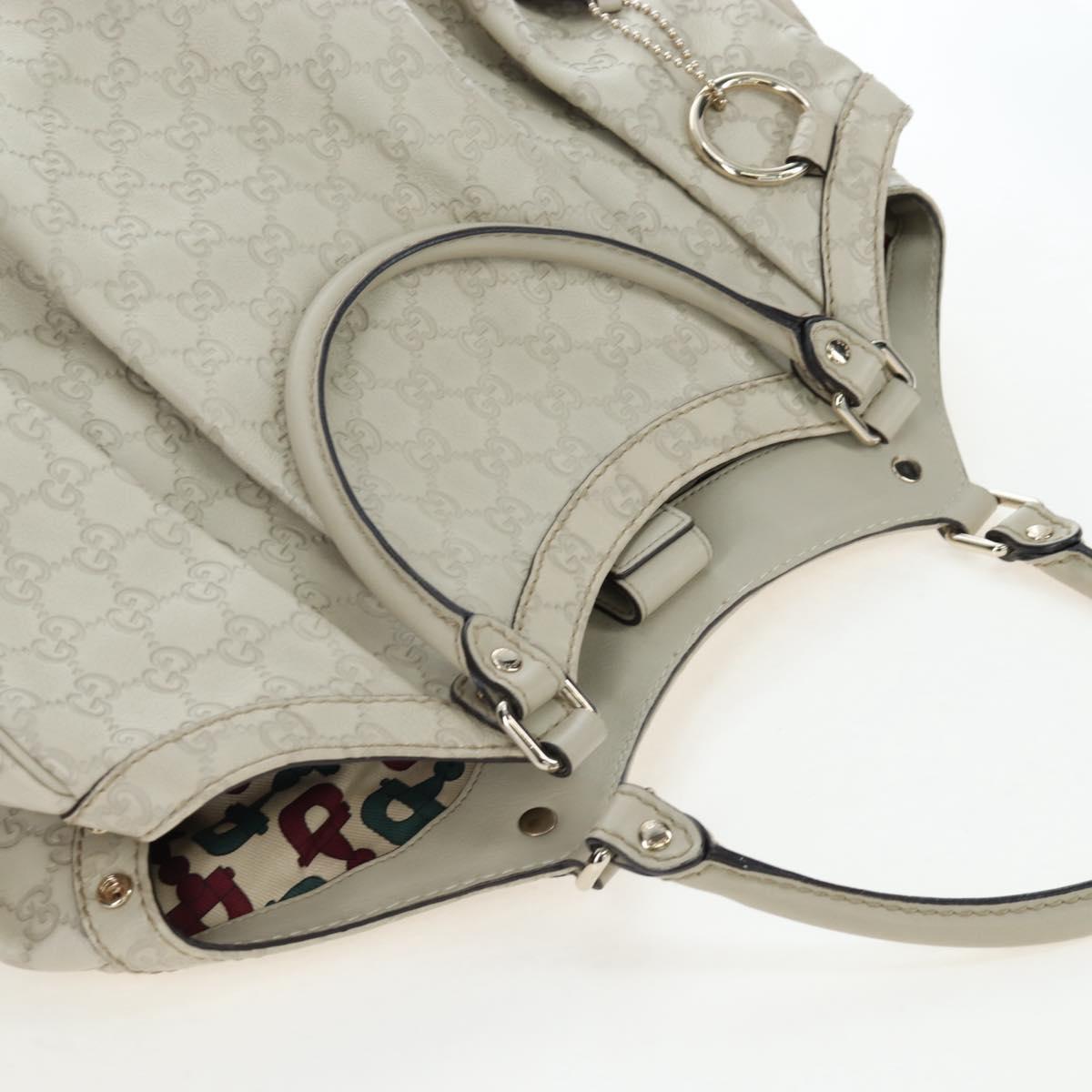 GUCCI GG Canvas Guccissima Sukey Hand Bag Leather Beige Gold 211943 Auth 192998V