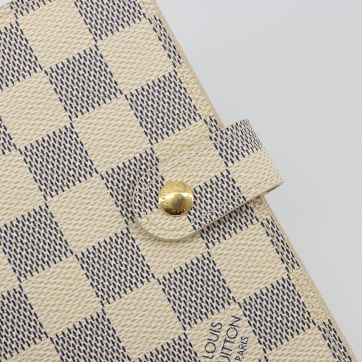 LOUIS VUITTON Damier Azur Agenda PM Day Planner Cover R20706 LV Auth 193001V