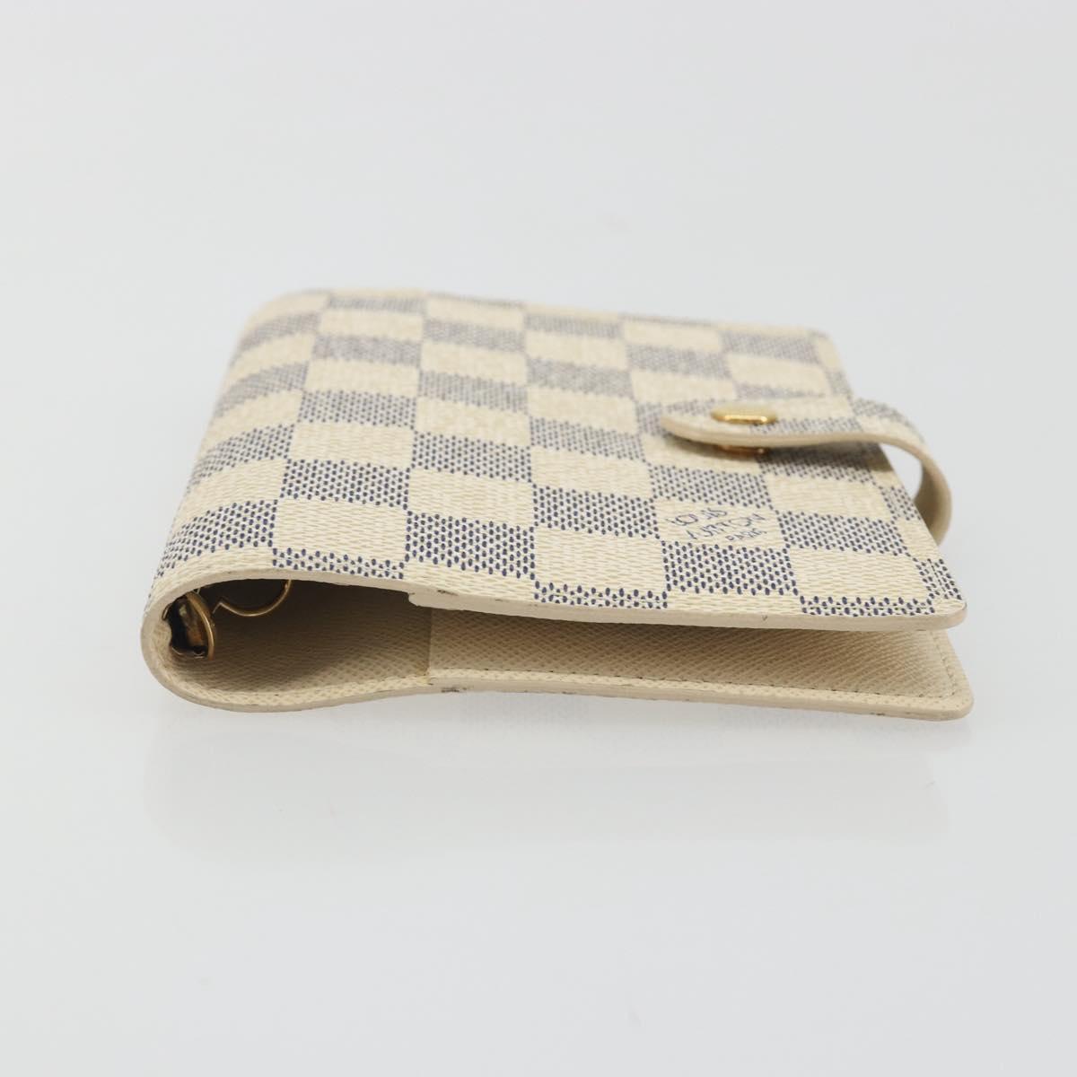 LOUIS VUITTON Damier Azur Agenda PM Day Planner Cover R20706 LV Auth 193001V