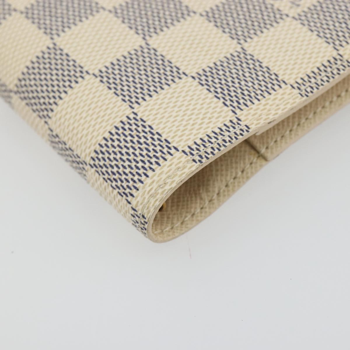 LOUIS VUITTON Damier Azur Agenda PM Day Planner Cover R20706 LV Auth 193001V