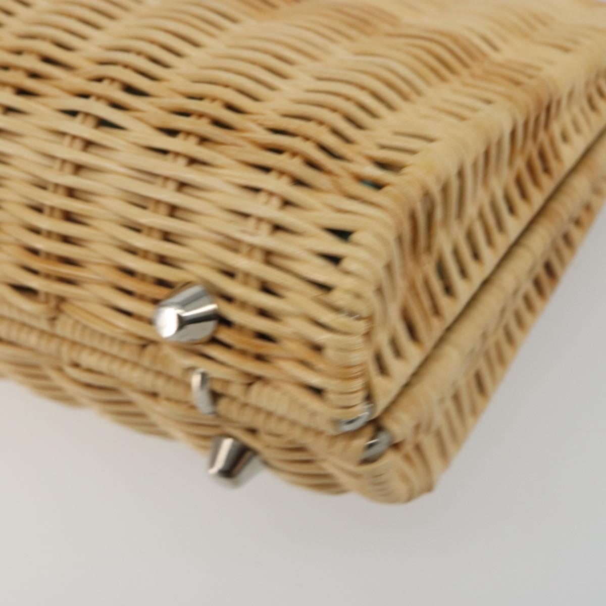 TIFFANY&Co. Chain Shoulder Bag Rattan Beige Silver Auth 193002V