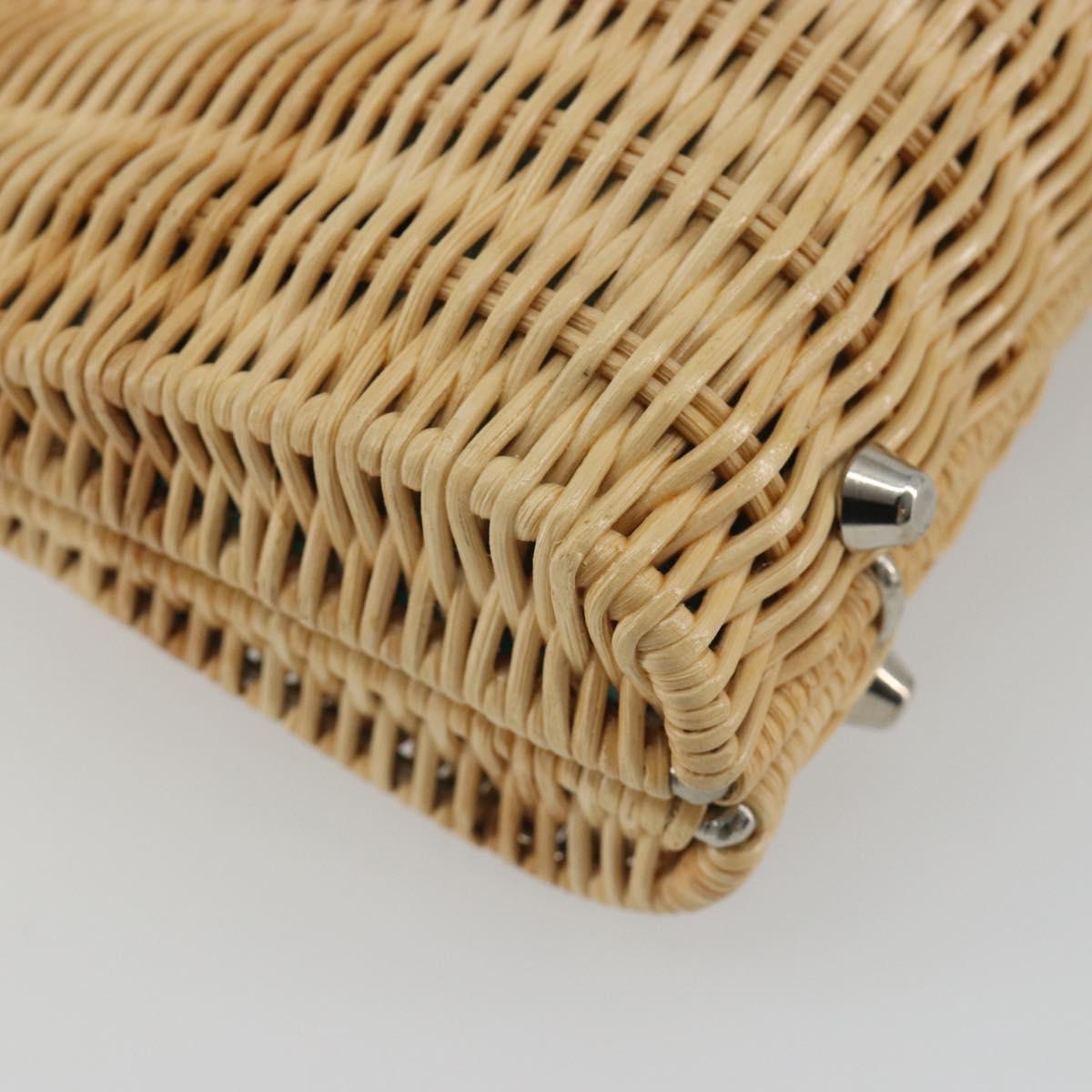 TIFFANY&Co. Chain Shoulder Bag Rattan Beige Silver Auth 193002V