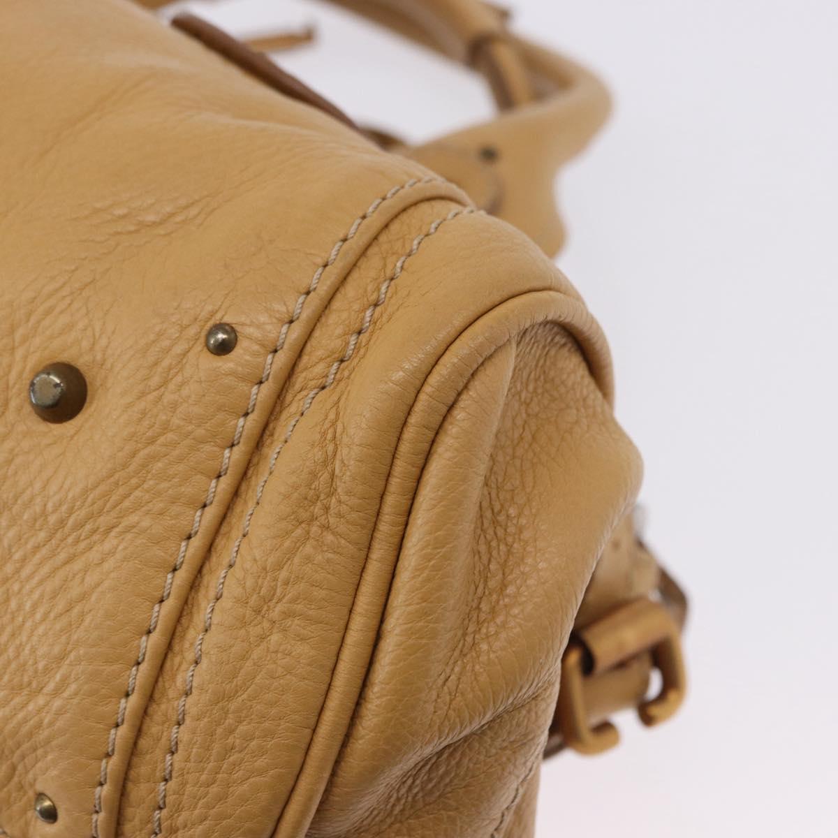 Chloe Paddington Hand Bag Leather Beige Gold Silver Auth 193003V