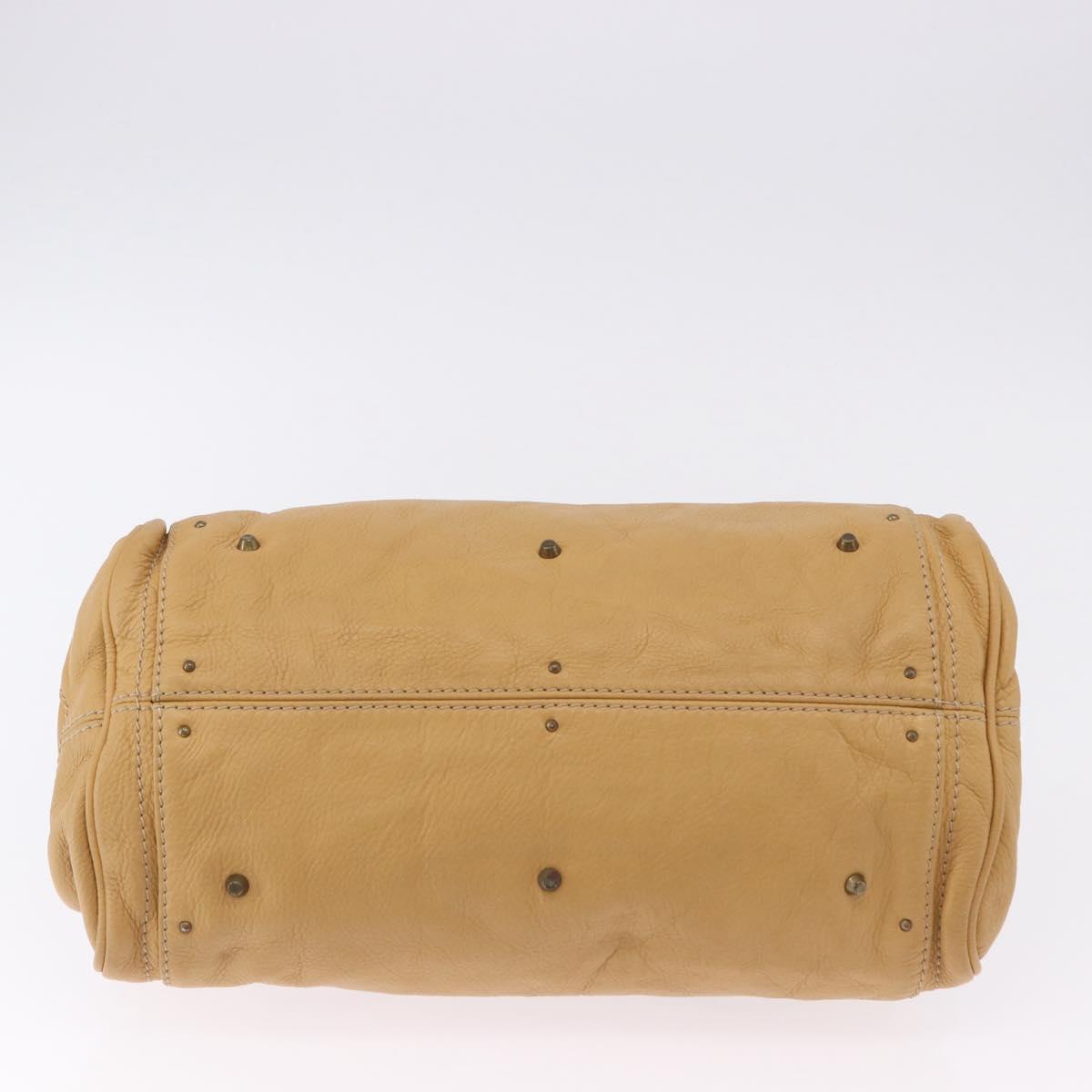 Chloe Paddington Hand Bag Leather Beige Gold Silver Auth 193003V