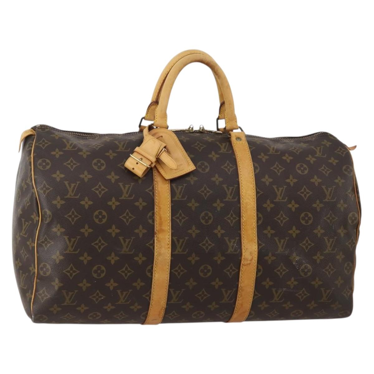 LOUIS VUITTON Monogram Keepall 50 Boston Bag M41426 LV Auth 193006