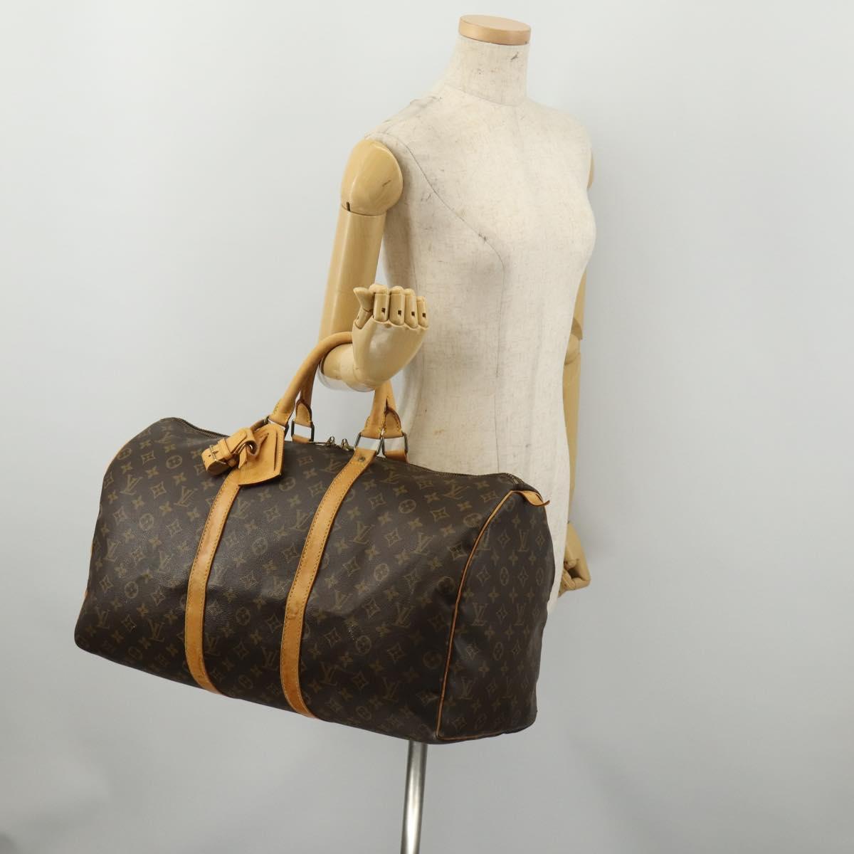 LOUIS VUITTON Monogram Keepall 50 Boston Bag M41426 LV Auth 193006