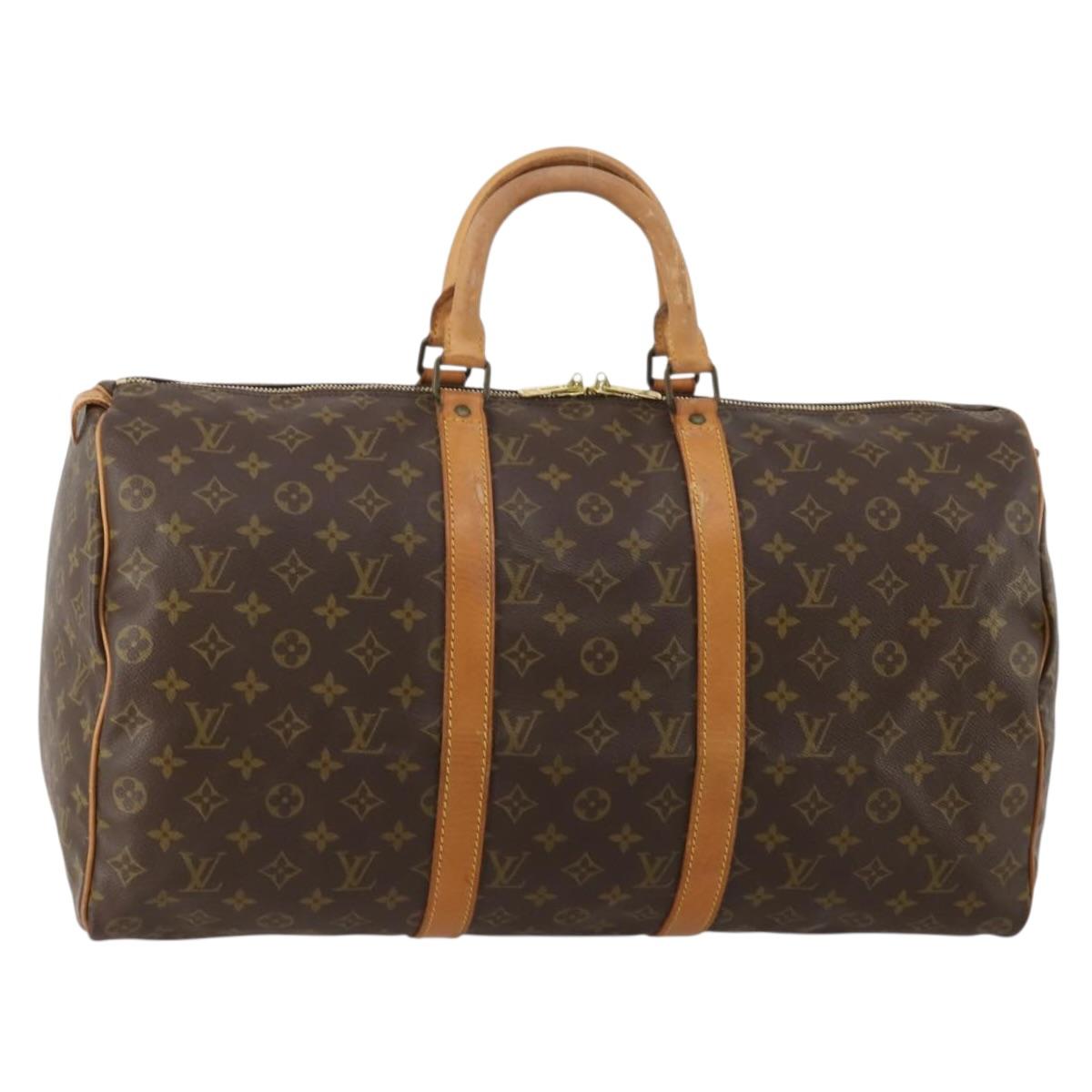 LOUIS VUITTON Monogram Keepall 50 Boston Bag M41426 LV Auth 193007A