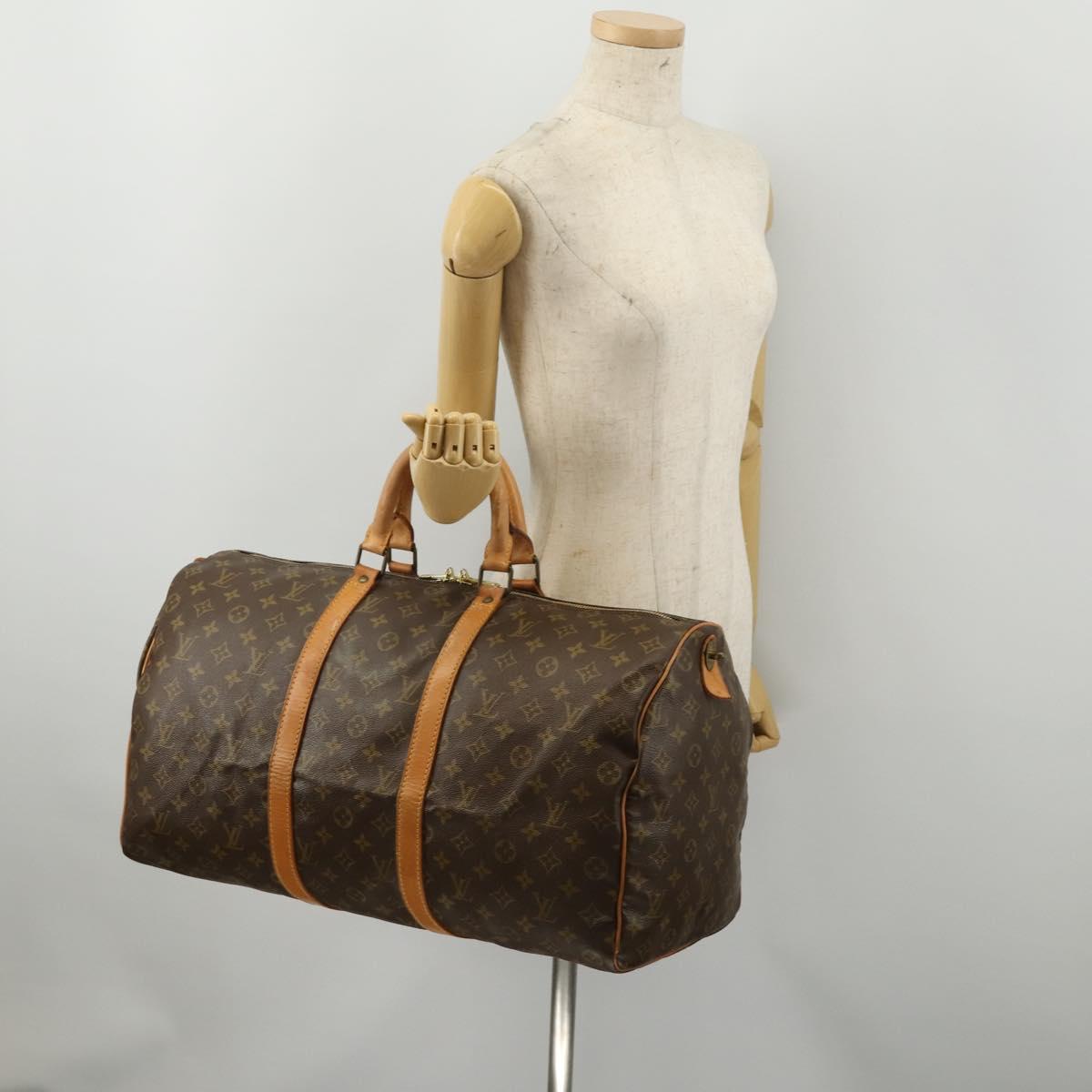 LOUIS VUITTON Monogram Keepall 50 Boston Bag M41426 LV Auth 193007A