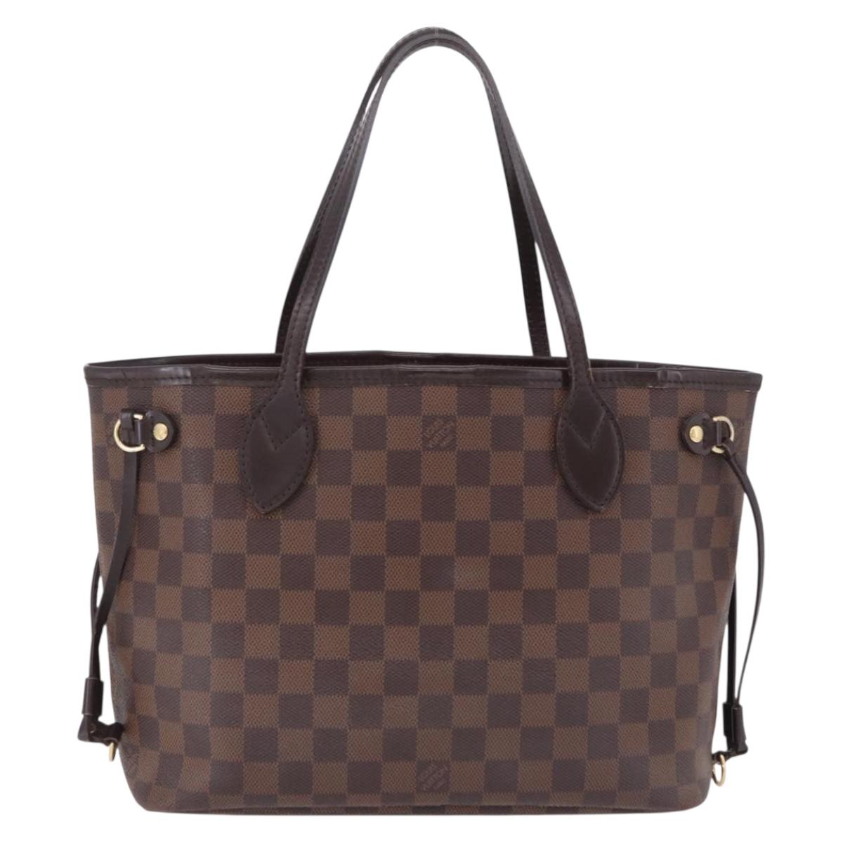 LOUIS VUITTON Damier Ebene Neverfull PM Tote Bag N51109 LV Auth 193009A