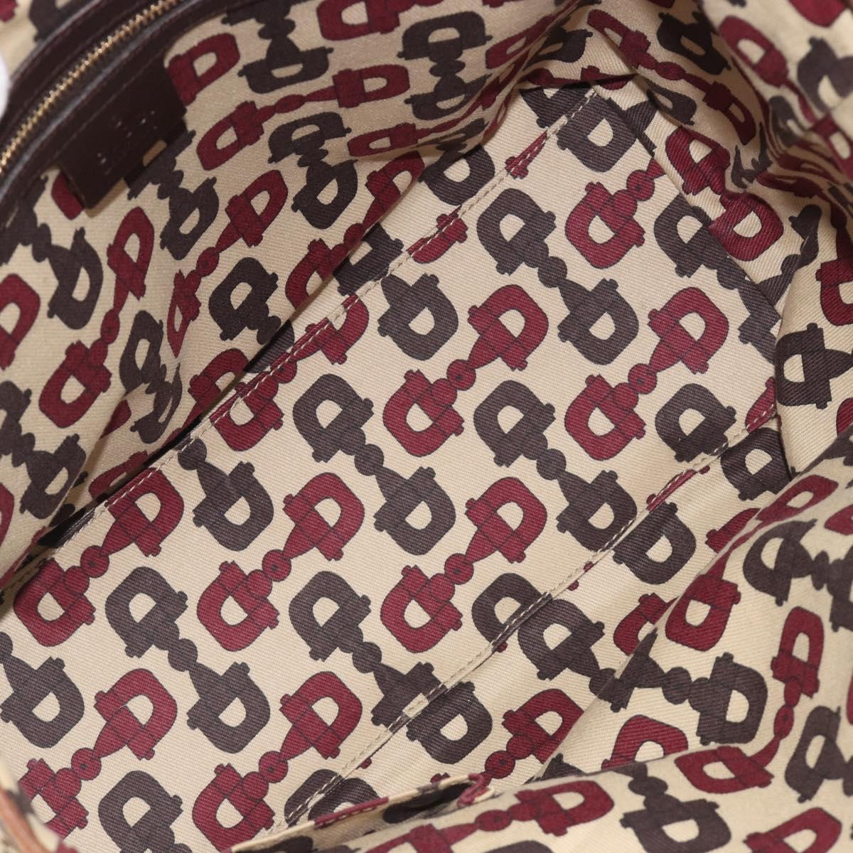 GUCCI GG Canvas Web Sherry Line Tote Bag Beige Gold 137396 Auth 193010