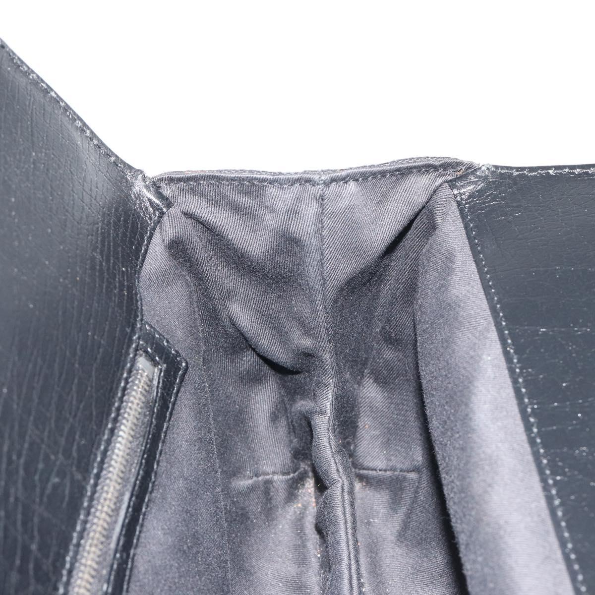 GUCCI Horsebit GG Canvas Hand Bag Black Silver 114913 Auth 193014V
