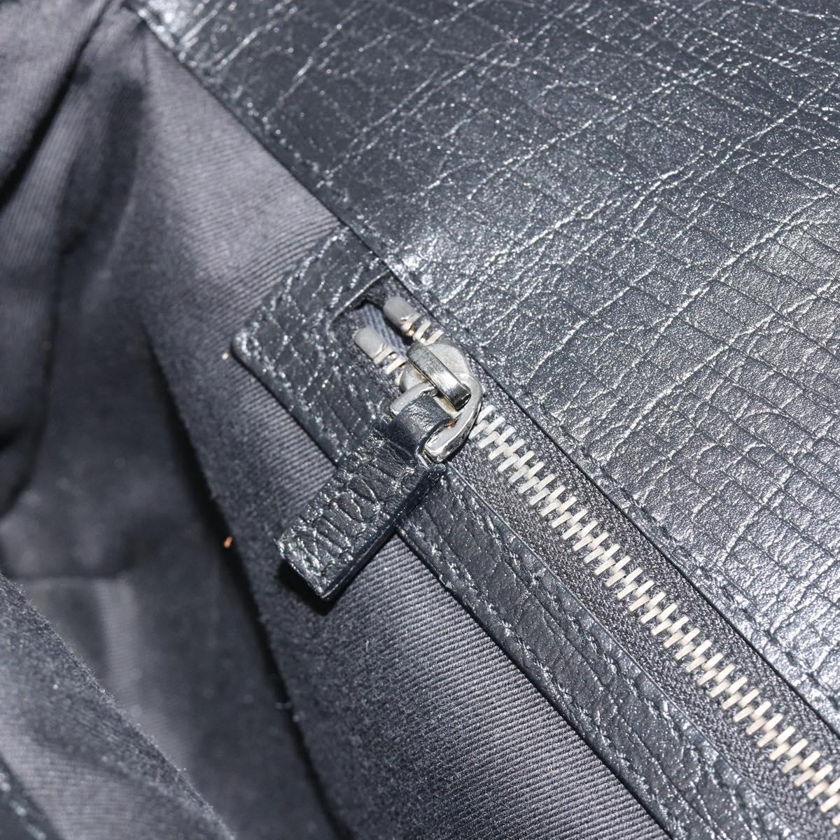 GUCCI Horsebit GG Canvas Hand Bag Black Silver 114913 Auth 193014V