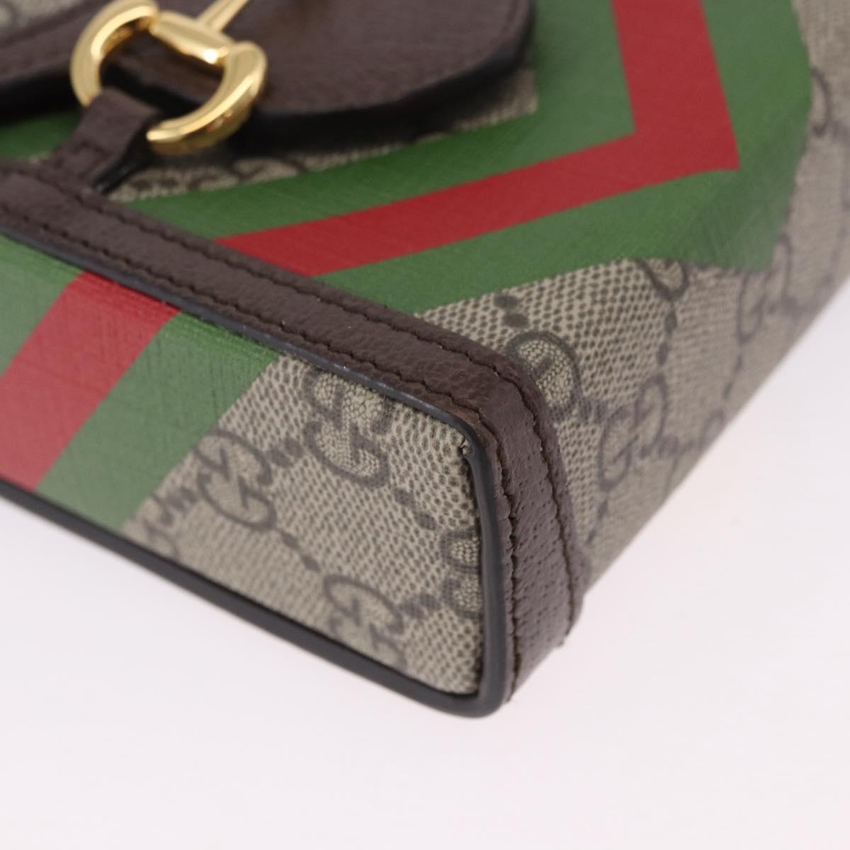 GUCCI GG Supreme Shoulder Bag PVC Beige Gold 625615 Auth 193018V