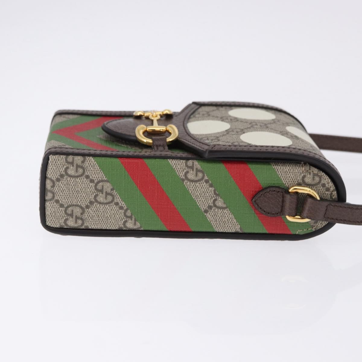 GUCCI GG Supreme Shoulder Bag PVC Beige Gold 625615 Auth 193018V