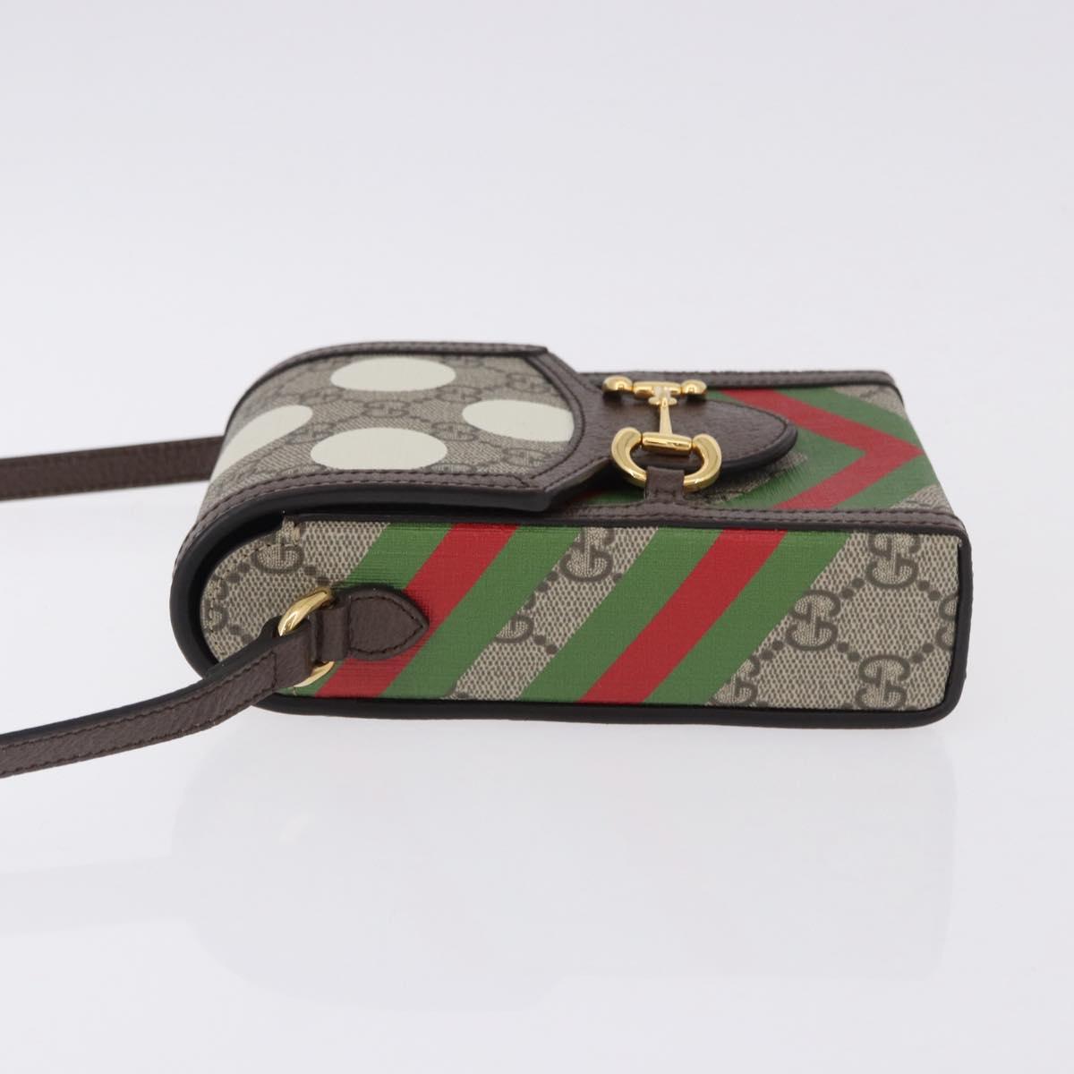 GUCCI GG Supreme Shoulder Bag PVC Beige Gold 625615 Auth 193018V