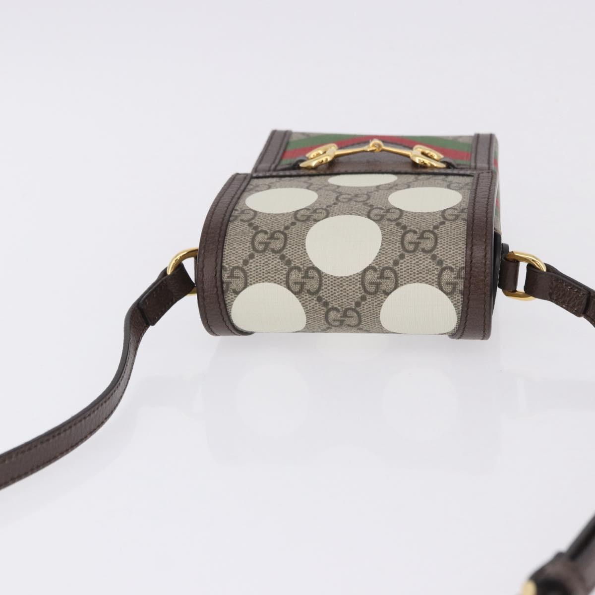 GUCCI GG Supreme Shoulder Bag PVC Beige Gold 625615 Auth 193018V