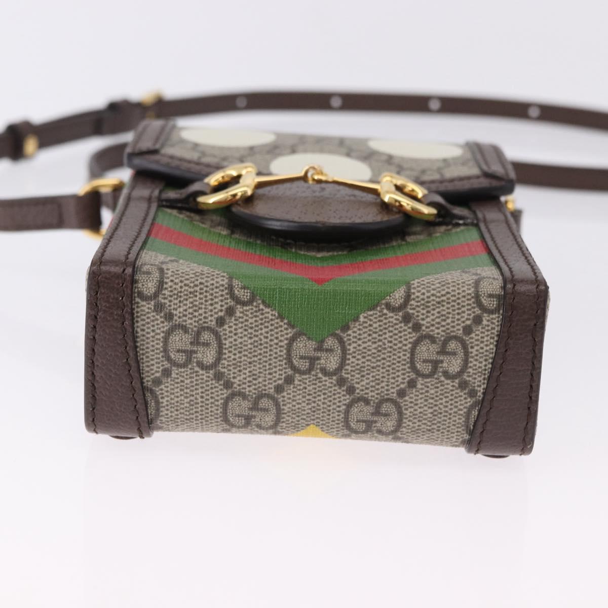 GUCCI GG Supreme Shoulder Bag PVC Beige Gold 625615 Auth 193018V