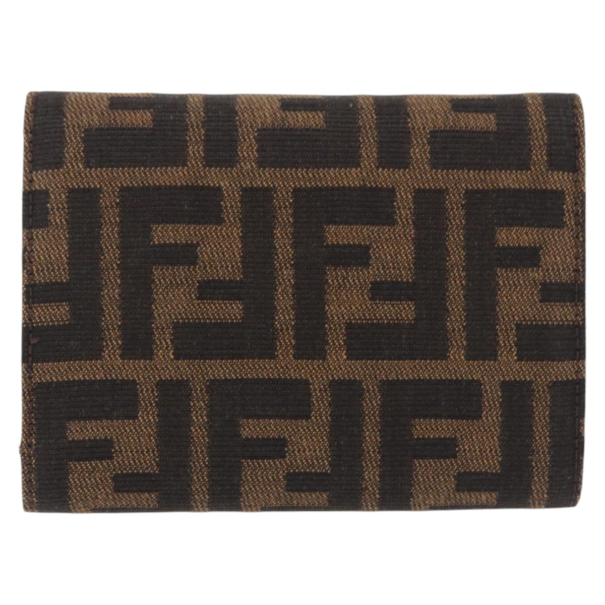 FENDI Zucca Canvas Mamma Baguette Wallet Black Brown Auth 193019V