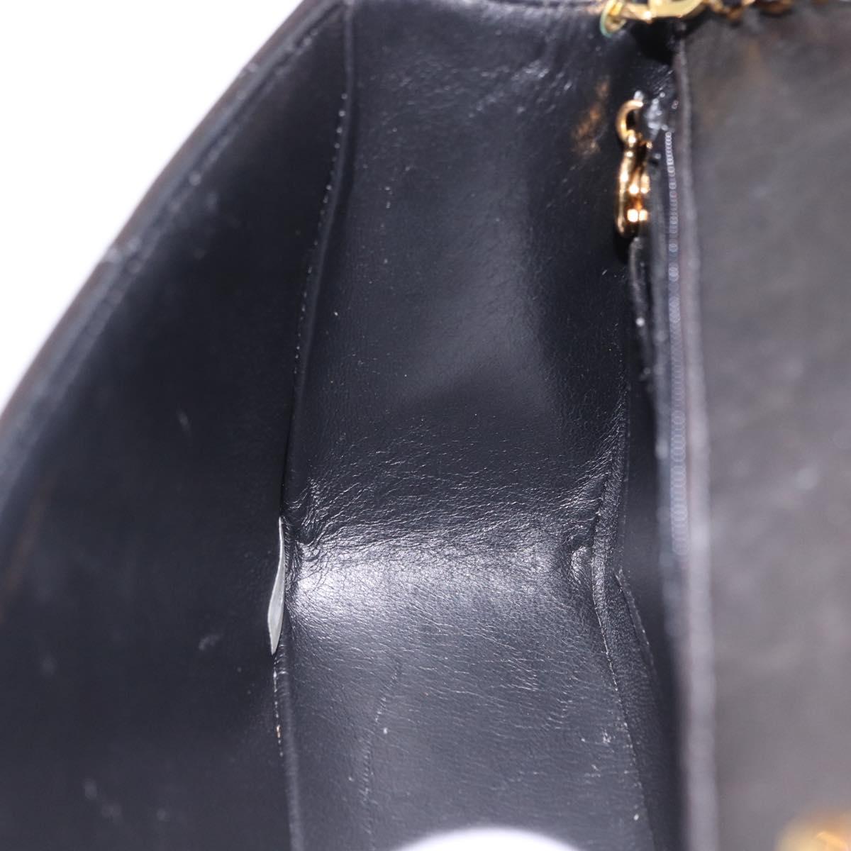 CHANEL Chain Matelasse Shoulder Bag Lamb Skin Black Gold CC Auth 193021SAM