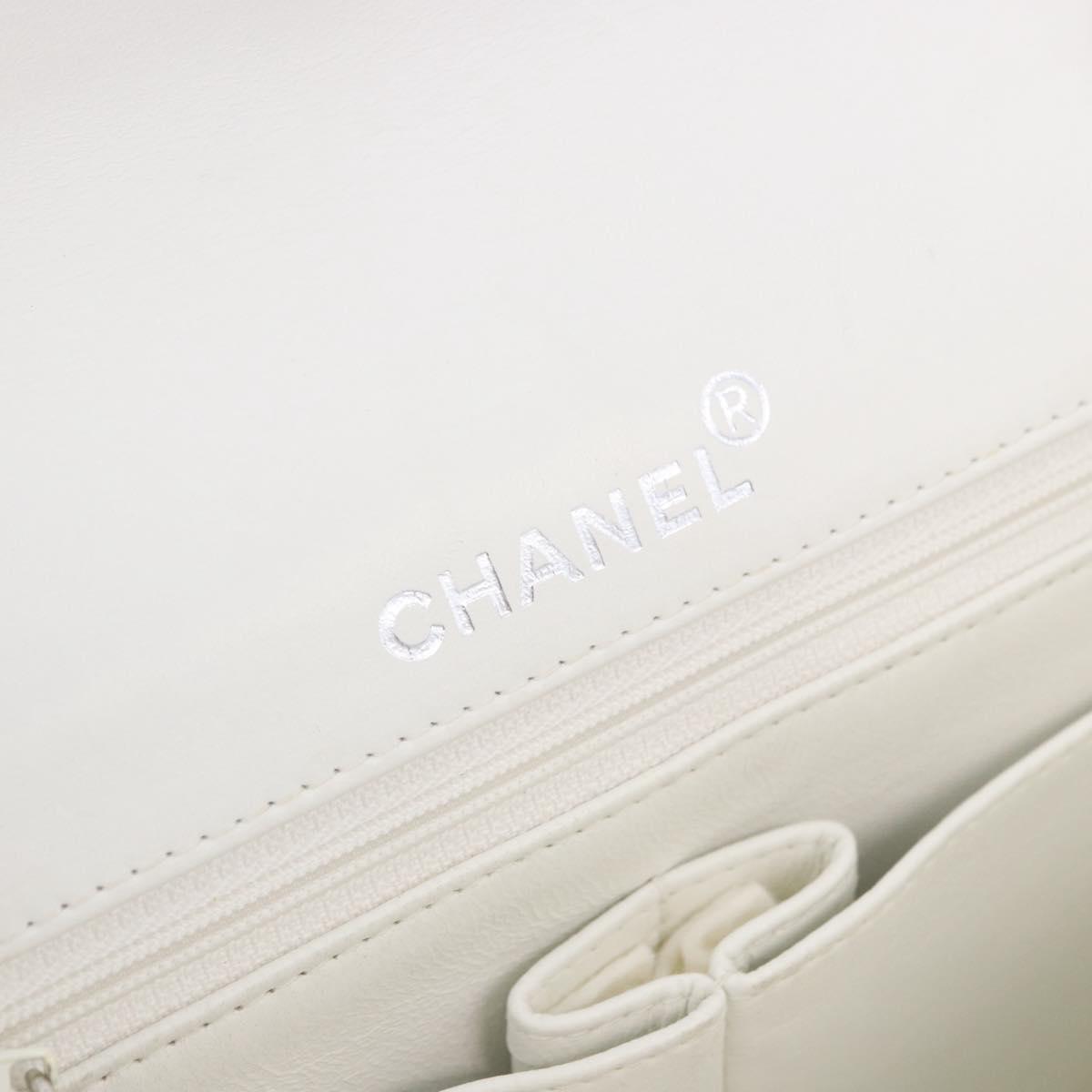 CHANEL Matelasse Chain Shoulder Bag Canvas Light Blue Silver CC Auth 193022SAM