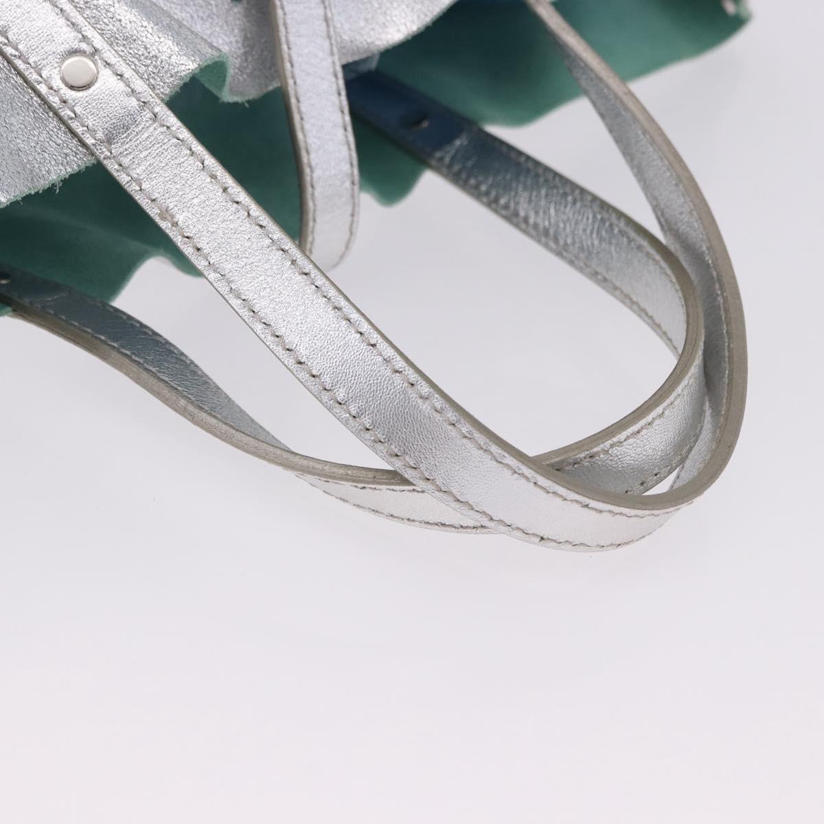 TIFFANY&Co. Hand Bag Leather Silver Auth 193028A
