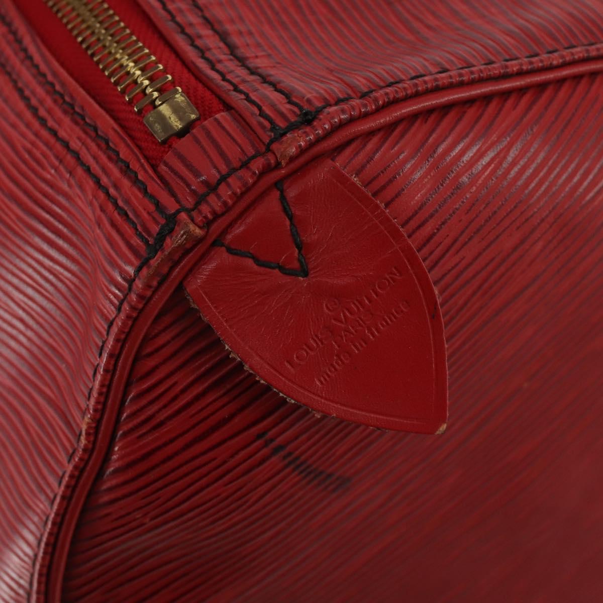 LOUIS VUITTON Epi Keepall 50 Boston Bag Red M42967 LV Auth 193031A
