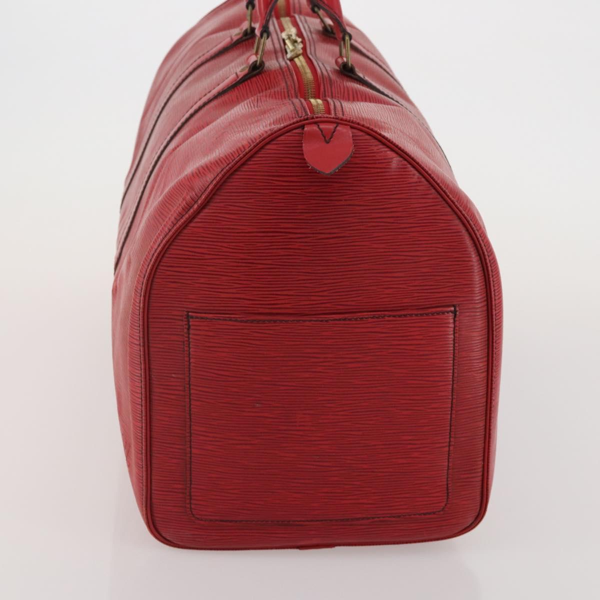 LOUIS VUITTON Epi Keepall 50 Boston Bag Red M42967 LV Auth 193031A
