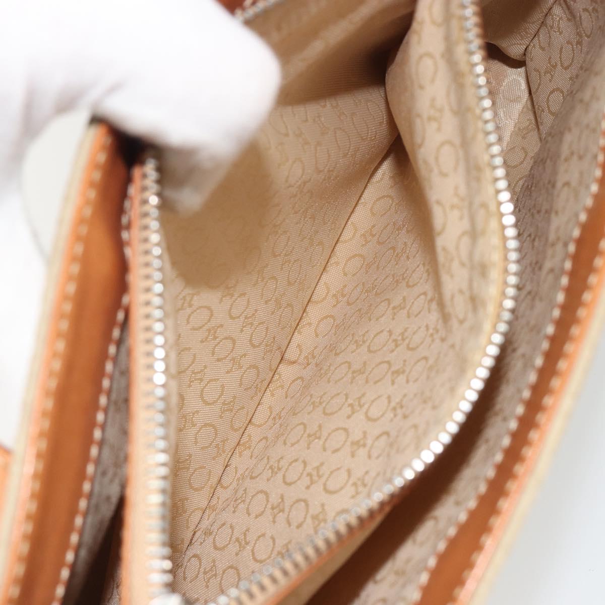 CELINE C Macadam Canvas Hand Bag Suede Gray Silver Auth 193033A