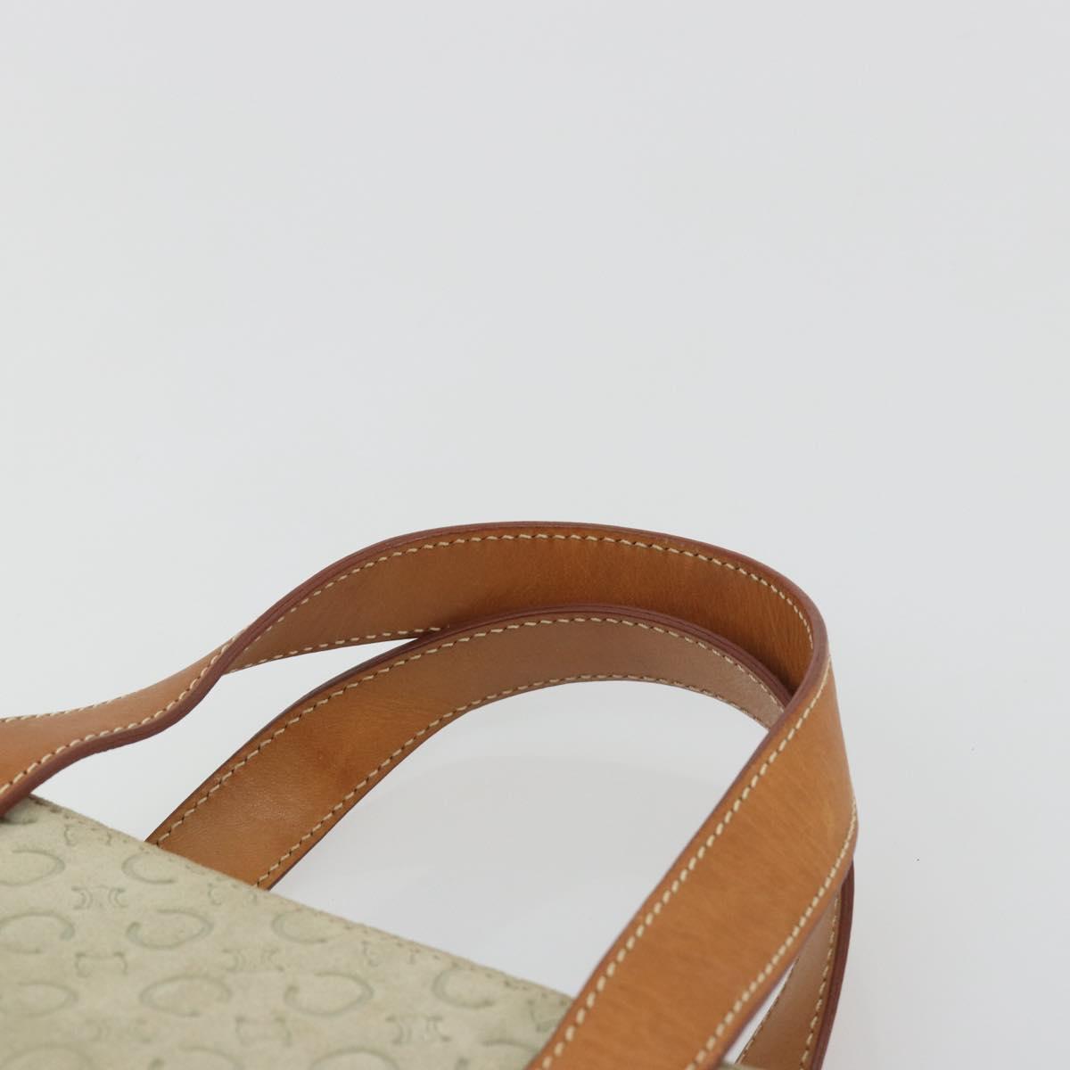 CELINE C Macadam Canvas Hand Bag Suede Gray Silver Auth 193033A
