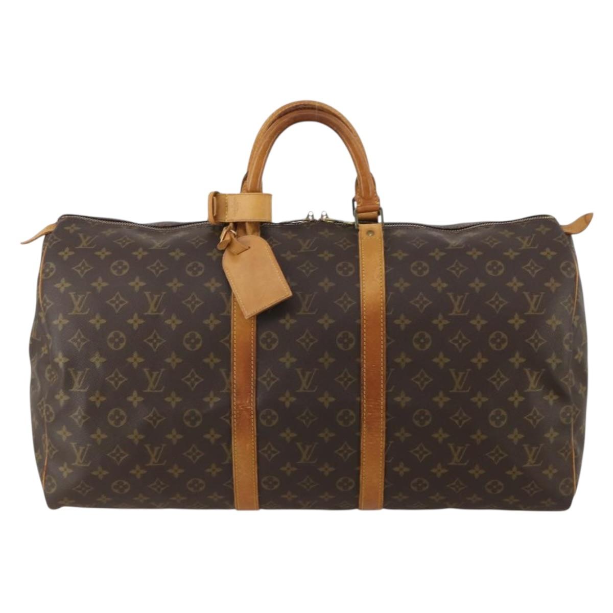 LOUIS VUITTON Monogram Keepall 55 Boston Bag M41424 LV Auth 193036