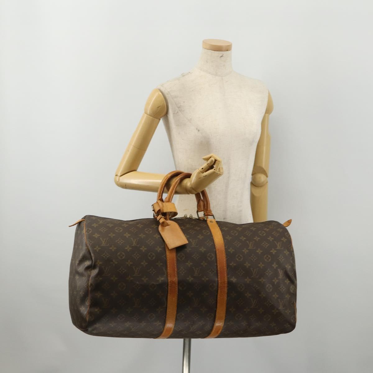 LOUIS VUITTON Monogram Keepall 55 Boston Bag M41424 LV Auth 193036