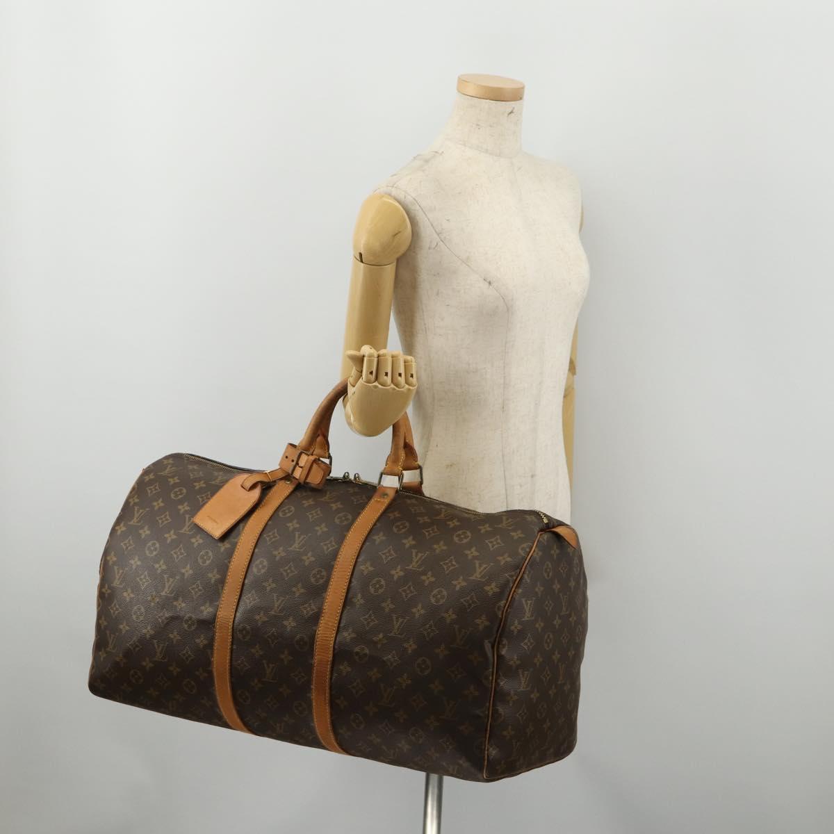 LOUIS VUITTON Monogram Keepall 55 Boston Bag M41424 LV Auth 193037