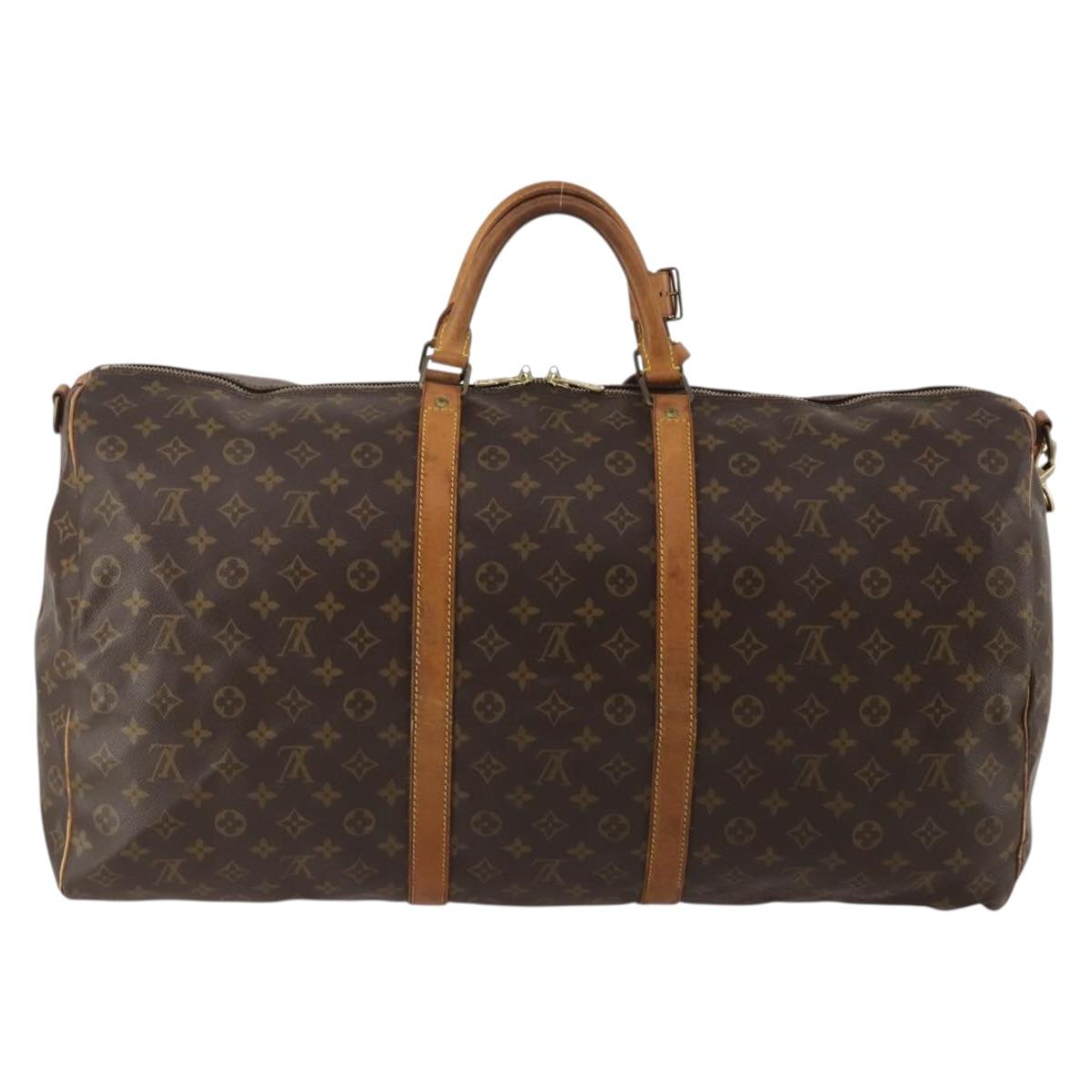 LOUIS VUITTON Monogram Keepall Bandouliere 60 Boston Bag M41412 LV Auth 193038