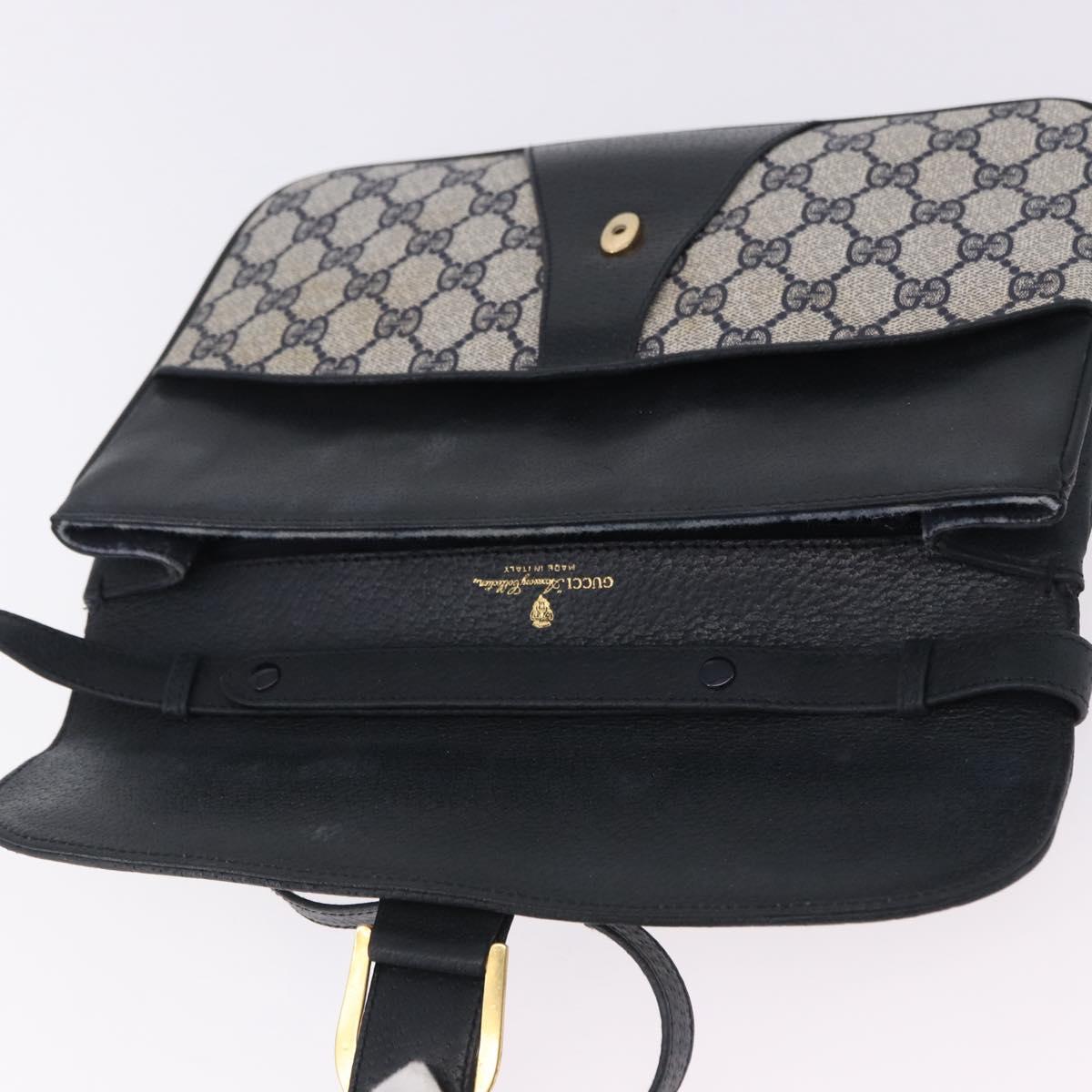 GUCCI GG Supreme Clutch Bag PVC Navy Gold 904 02 025 Auth 193045