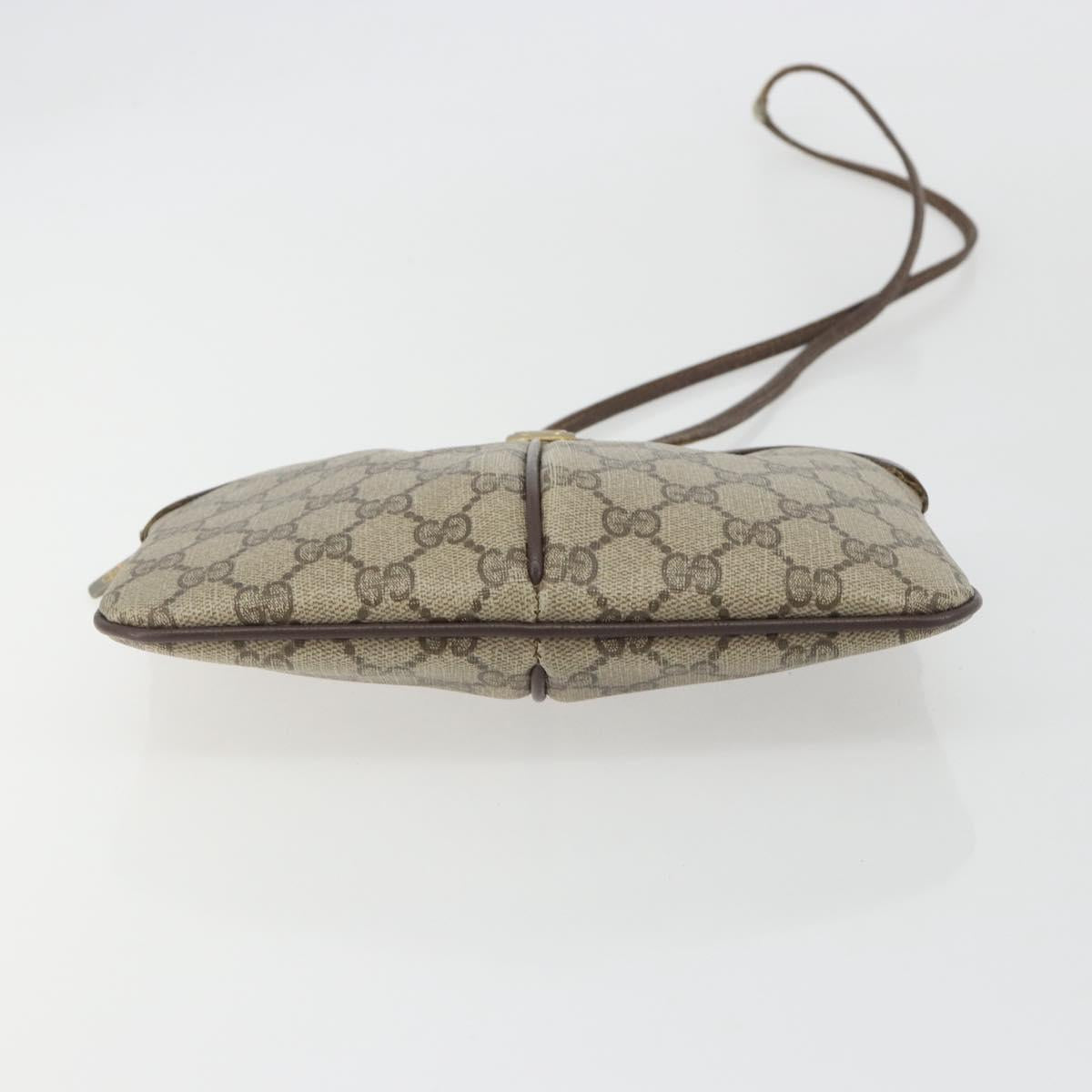 GUCCI GG Supreme Web Sherry Line Bag PVC Beige Gold 904 02 047 Auth 193046